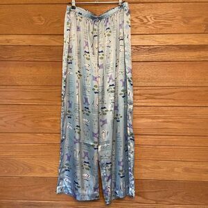 Vintage 90s yoga print Mixit satin pajama pants